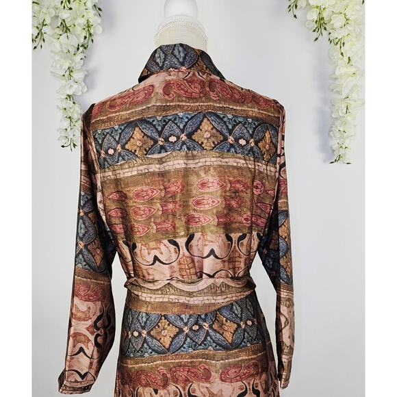 Soft Surroundings Boho Maxi Shirt Dress Duster Button Front Western Country PS - Picture 3 of 15